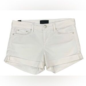 Vince Shorts White Denim Skinny Rolled Hem Low Rise-A48